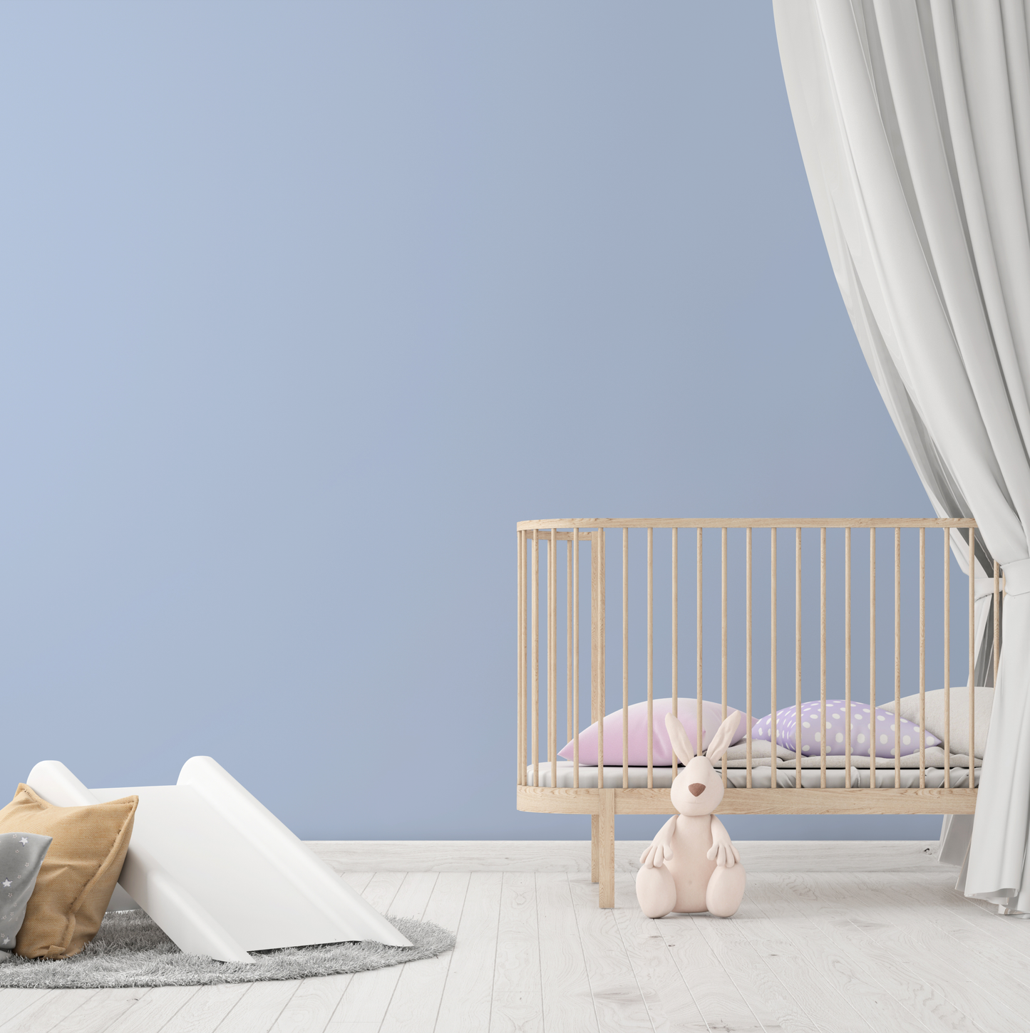 Wandfarbe Profiweiß Blau denim