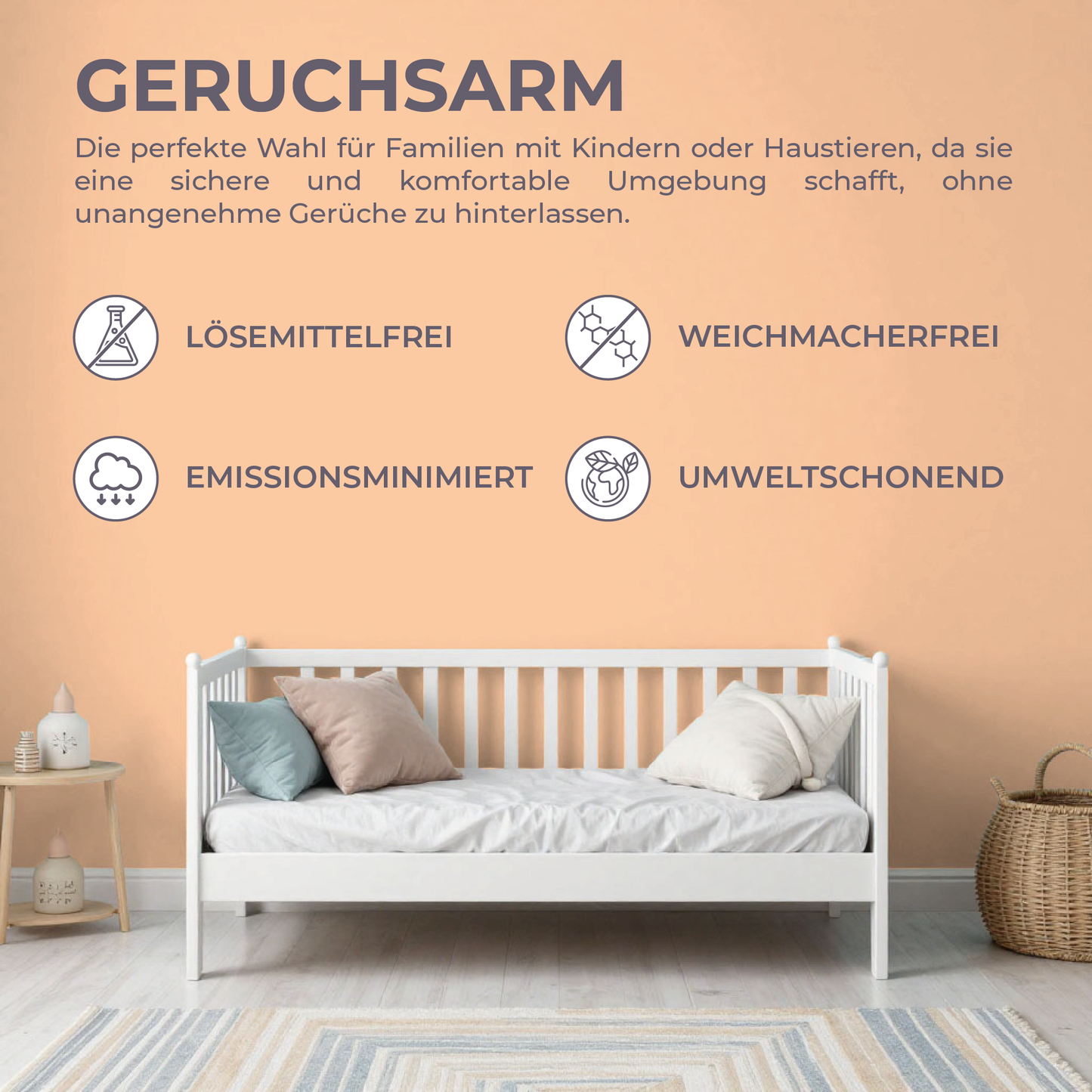 Preismaxx Latexfarbe matt Wandfarbe orange, pastellorange