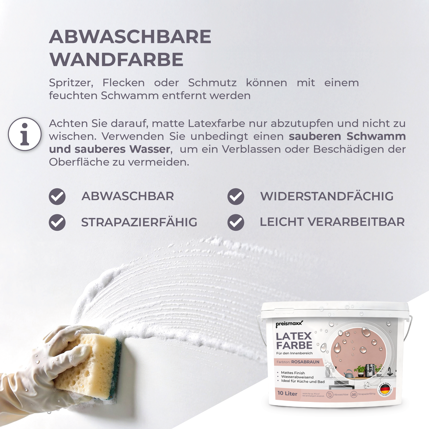 Preismaxx Latexfarbe matt Wandfarbe rosa, rosabraun