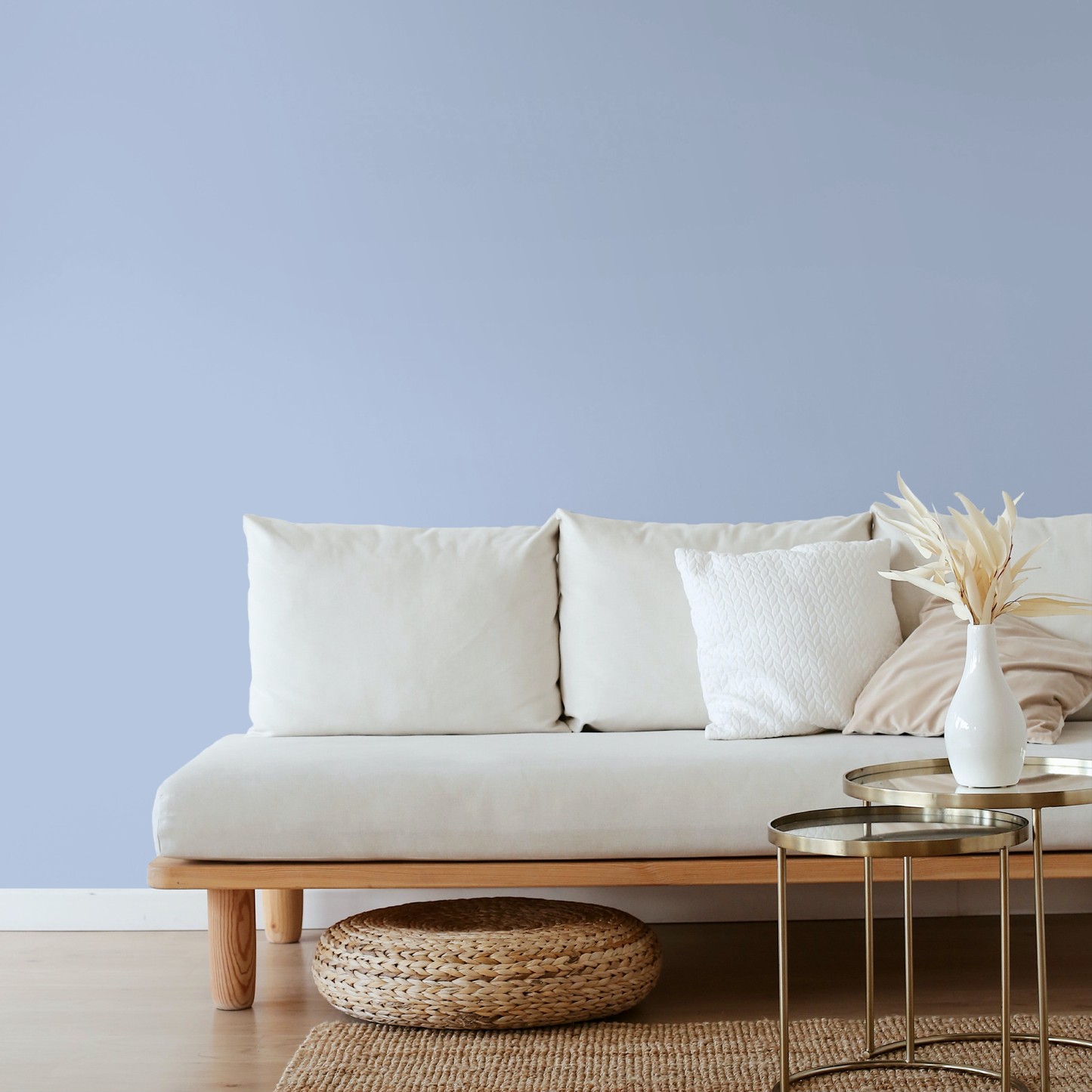 Wandfarbe Profiweiß Blau denim