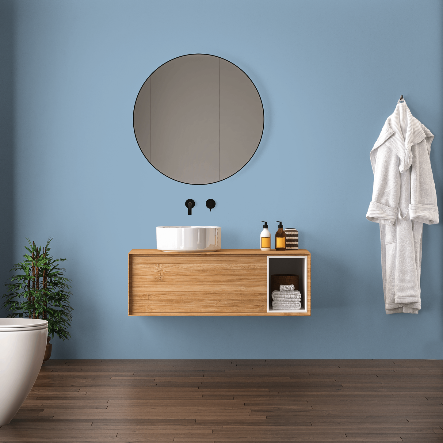 Wandfarbe Profiweiß Blau Antique-blue Antikblau