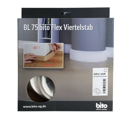 Flexible Fußbodenleiste, Viertelstab Profil, 15x15mm