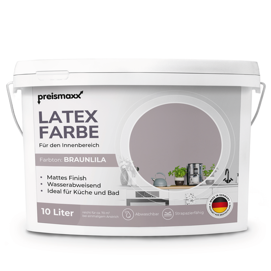 Preismaxx Latexfarbe matt Wandfarbe lila, braunlila