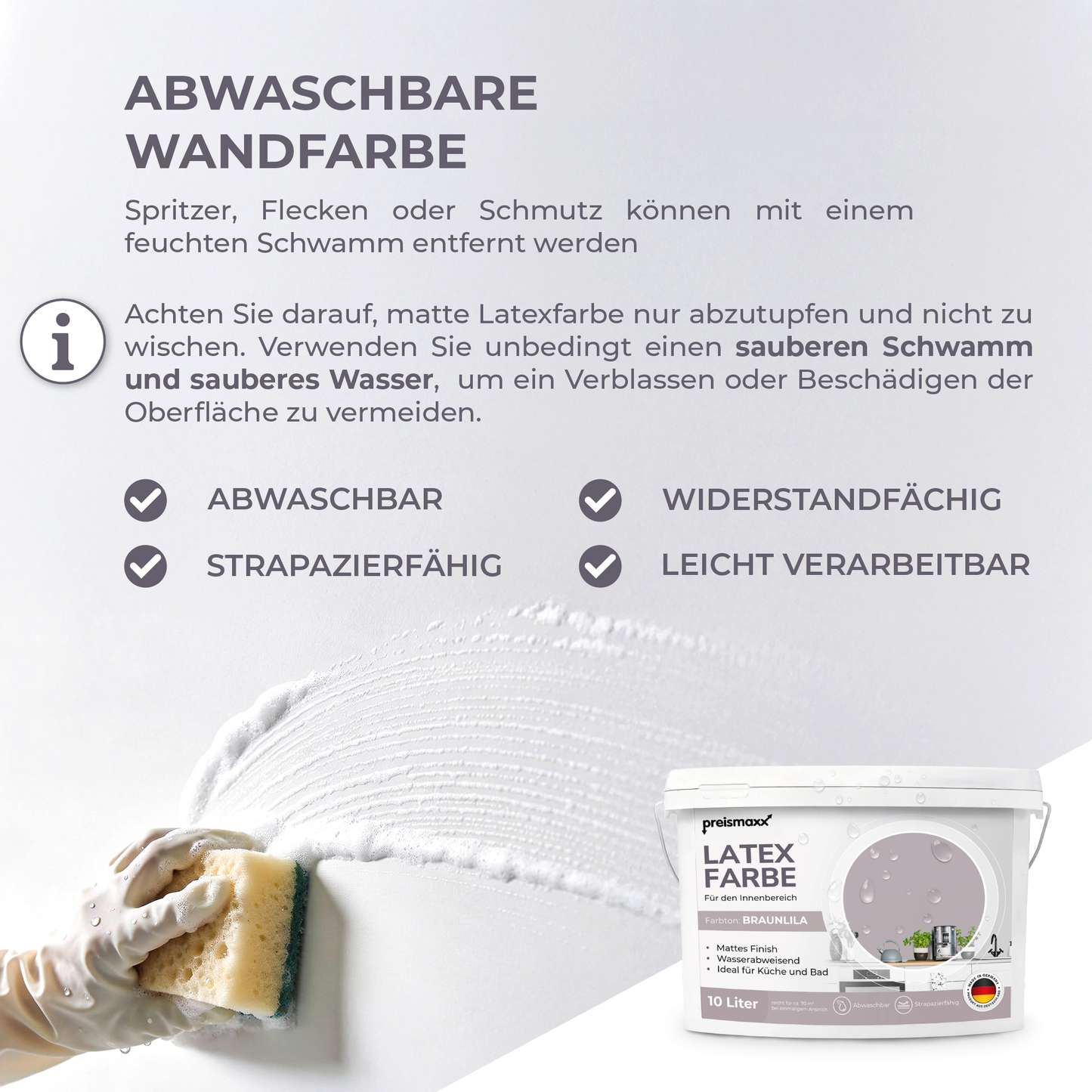 Preismaxx Latexfarbe matt Wandfarbe lila, braunlila