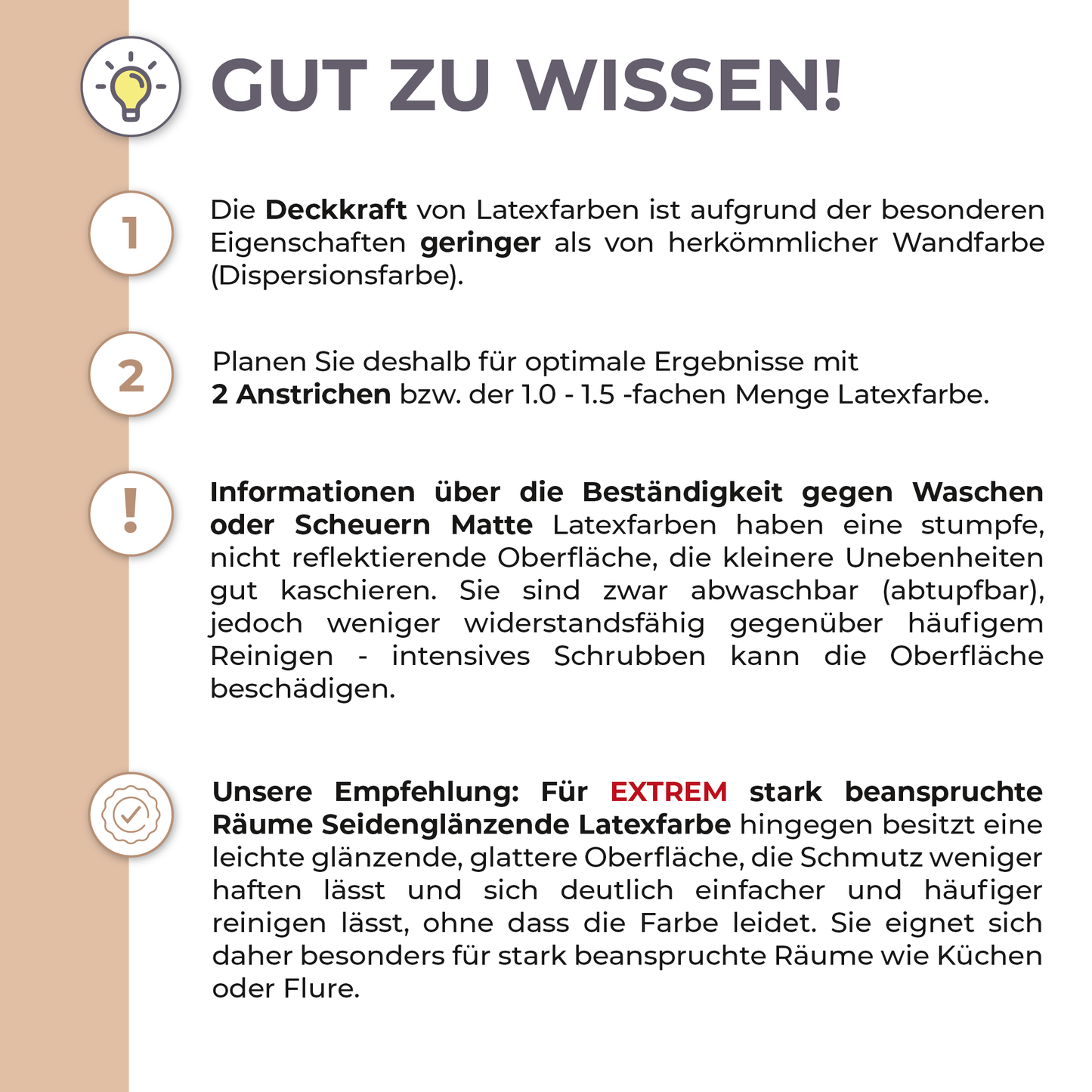 Preismaxx Latexfarbe matt Wandfarbe beige, dunkelbeige