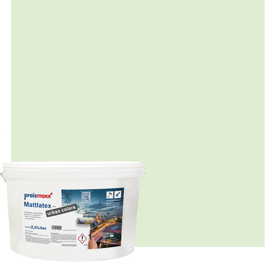 Preismaxx Latexfarbe matt Wandfarbe grün, Eisgrün