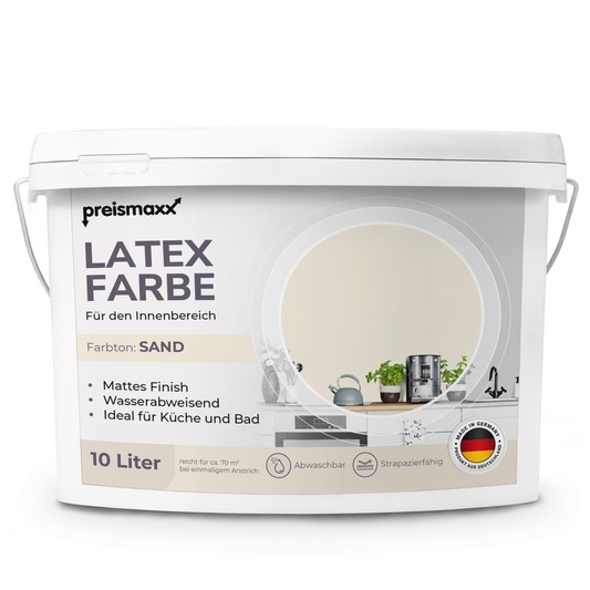 Preismaxx Latexfarbe matt Wandfarbe gelb, sandgelb